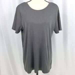 Eddie Bauer T-Shirt Womens Size T2XL Tall Gray Short Sleeve Cotton